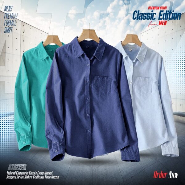 3 Pcs premuium casual men's shirt (Pest,Navy,Sky)