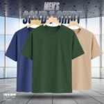 3 PCS PREMIUM SOLID DROP SHOULDER T-SHIRT FOR MEN'S(Navy,Green,Khaki)