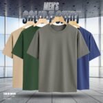 4 PCS PREMIUM SOLID DROP SHOULDER T-SHIRT FOR MEN'S(Khaki,Green,Surma,Navy)
