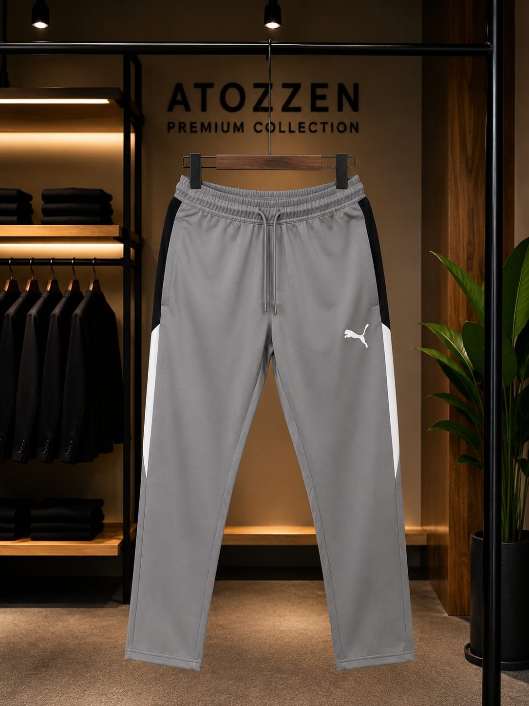atozzen Original Export Puma Contrast Trouser(Khaki) - Image 1