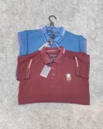 2 pcs Luxury polo t-shirt(Maroon,Blue)