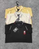 3 pcs Luxury polo t-shirt(Ash,Black,Yellow)