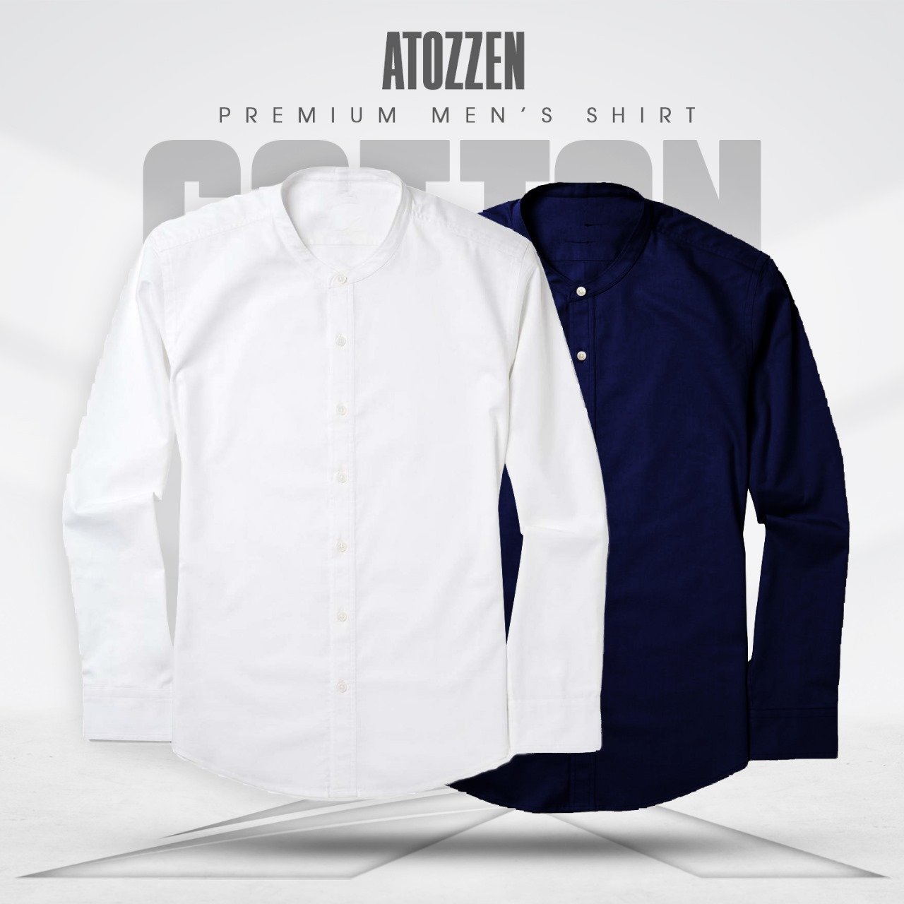 WhatsApp Image 2026-02-21 at 12.21.52 AM (2) 2Pcs round neck premium Mens Shirt (White,Navy) - Image 1