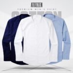 3Pcs round neck premium Mens Shirt (White,Sky,Navy)
