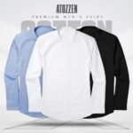 3Pcs round neck premium Mens Shirt (White,Sky,Black)