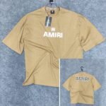 1 pcs Oversized Exported Drop Shoulder T-shirt(Amiri-Beige)