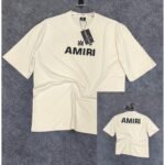 1 pcs Oversized Exported Drop Shoulder T-shirt(Amiri-Cream)