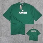 1 pcs Oversized Exported Drop Shoulder T-shirt(Amiri-Green)