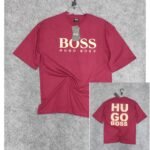 1 pcs Oversized Exported Drop Shoulder T-shirt(Boss-Maroon)