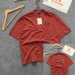 Oversized Exported Drop Shoulder T-shirt(Dior-Reddish Brown)