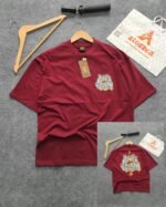 Oversized Exported Drop Shoulder T-shirt(LV-Maroon)