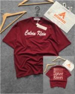 Oversized Exported Drop Shoulder T-shirt(CK-Maroon)