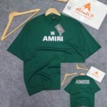 Oversized Exported Drop Shoulder T-shirt(AMIRI-Green)