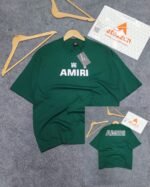 Oversized Exported Drop Shoulder T-shirt(AMIRI-Green)