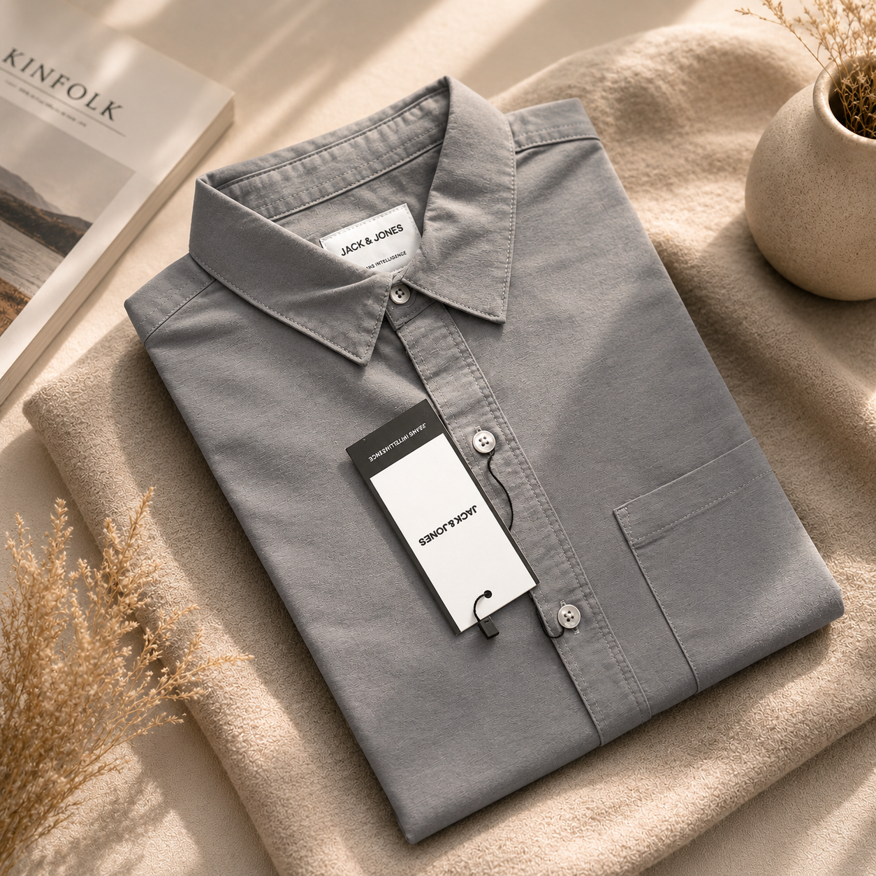ash Full Sleeve Casual Shirt(Ash) - Image 1