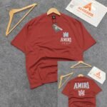 Oversized Exported Drop Shoulder T-shirt(AMIRI New-Radish)