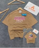 Oversized Exported Drop Shoulder T-shirt(Adidas -Khaki)