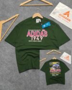 Oversized Exported Drop Shoulder T-shirt(Adidas -Green)