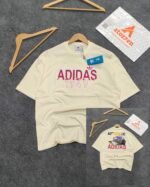 Oversized Exported Drop Shoulder T-shirt(Adidas -Cream)