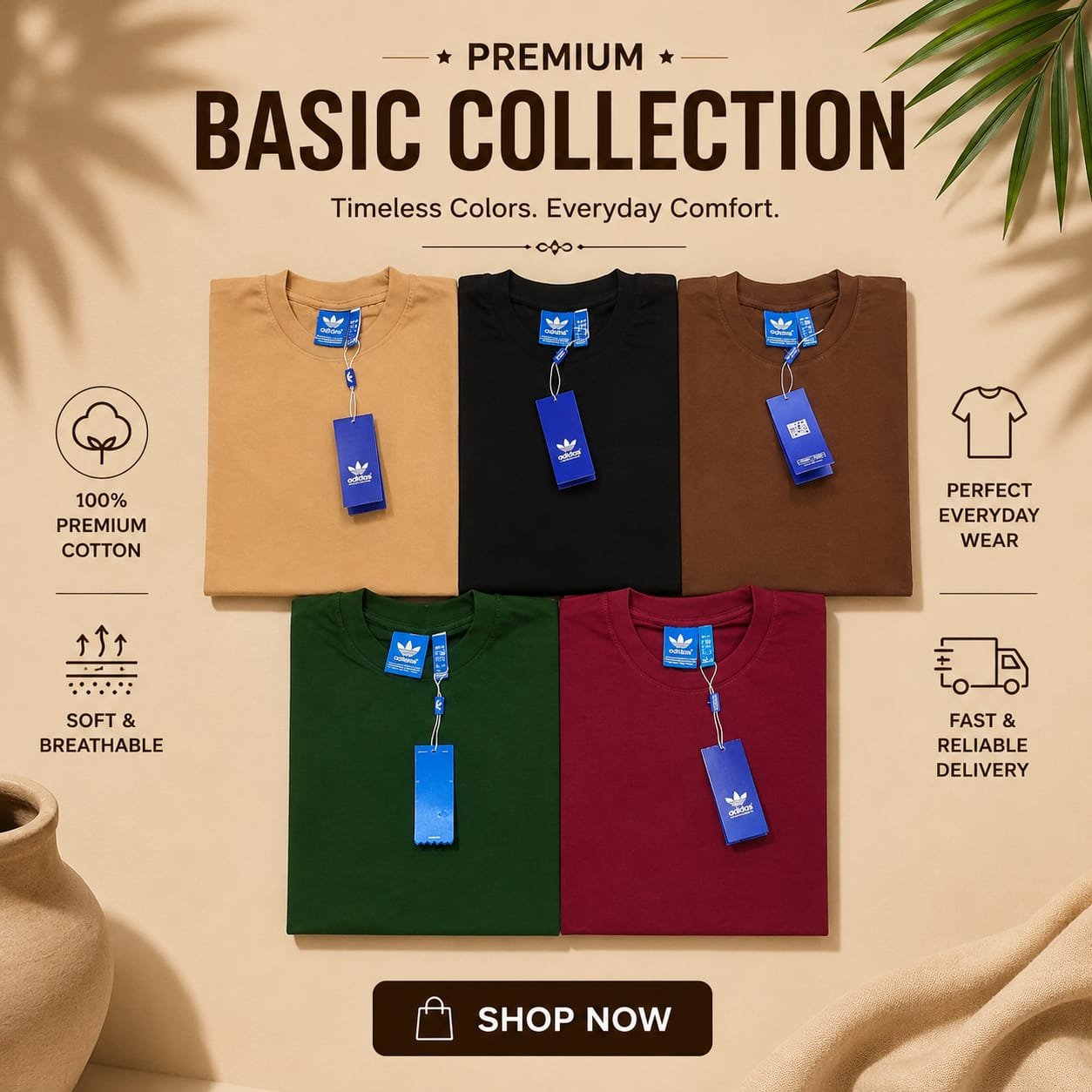 WhatsApp Image 2026-06-24 at 4.55.38 PM 5 pcs Half Sleeve T-Shirt (Khaki,Black,Coffee,Green,Maroon) - Image 1