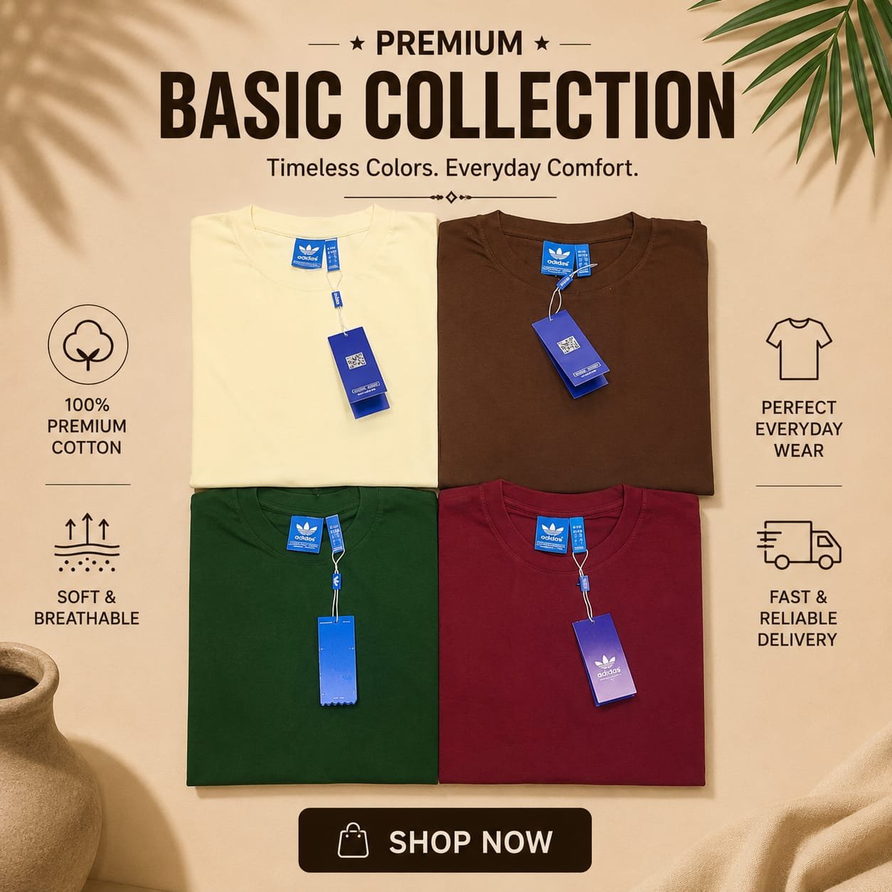 WhatsApp Image 2026-06-24 at 5.17.25 PM (1) 4 pcs Half Sleeve T-Shirt (Cream,Coffee,Green,Maroon) - Image 1