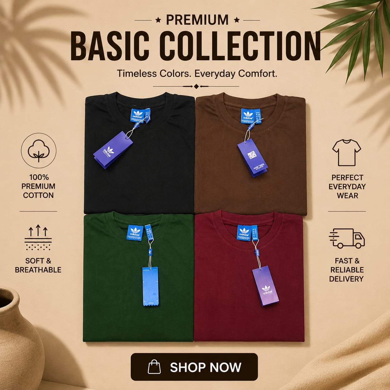 WhatsApp Image 2026-06-24 at 5.17.25 PM 4 pcs Half Sleeve T-Shirt (Black,Coffee,Green,Maroon) - Image 1