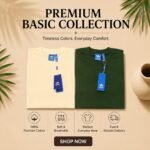 2pcs Half Sleeve T-Shirt (Cream,Green)