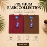 2pcs Half Sleeve T-Shirt (Maroon,coffee)