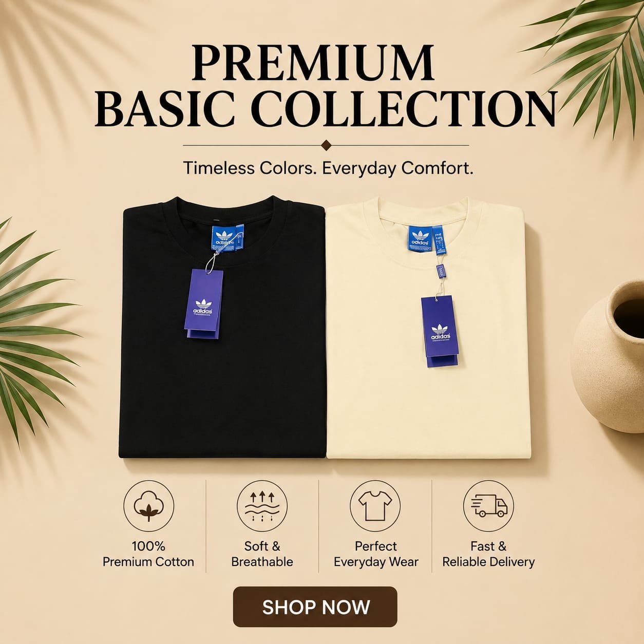 WhatsApp Image 2026-06-24 at 7.35.10 PM (2) 2pcs Half Sleeve T-Shirt (Black,Cream) - Image 1