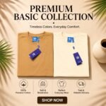 2pcs Half Sleeve T-Shirt (khaki,Cream)
