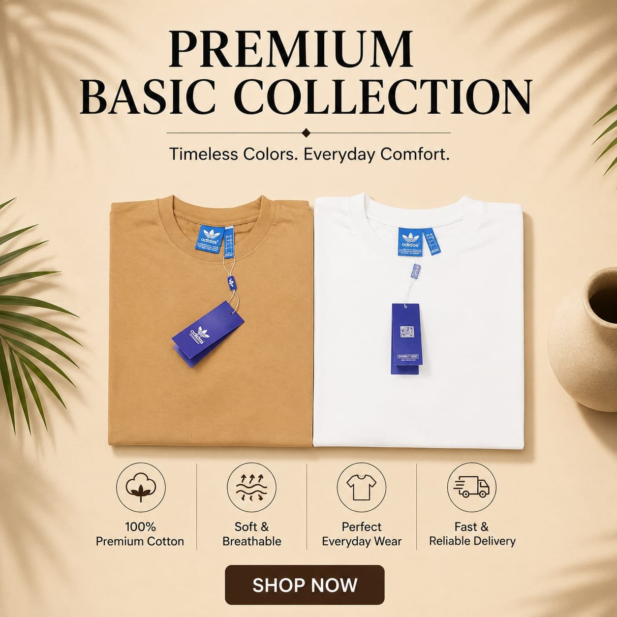 WhatsApp Image 2026-06-24 at 7.35.12 PM 2pcs Half Sleeve T-Shirt (khaki,white) - Image 1
