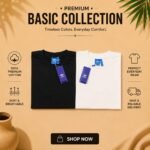 2pcs Half Sleeve T-Shirt (Black,White)