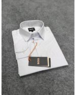 Premium Full Sleeve Formal Shirt for Men(Icey White Micro Check) - Image 2