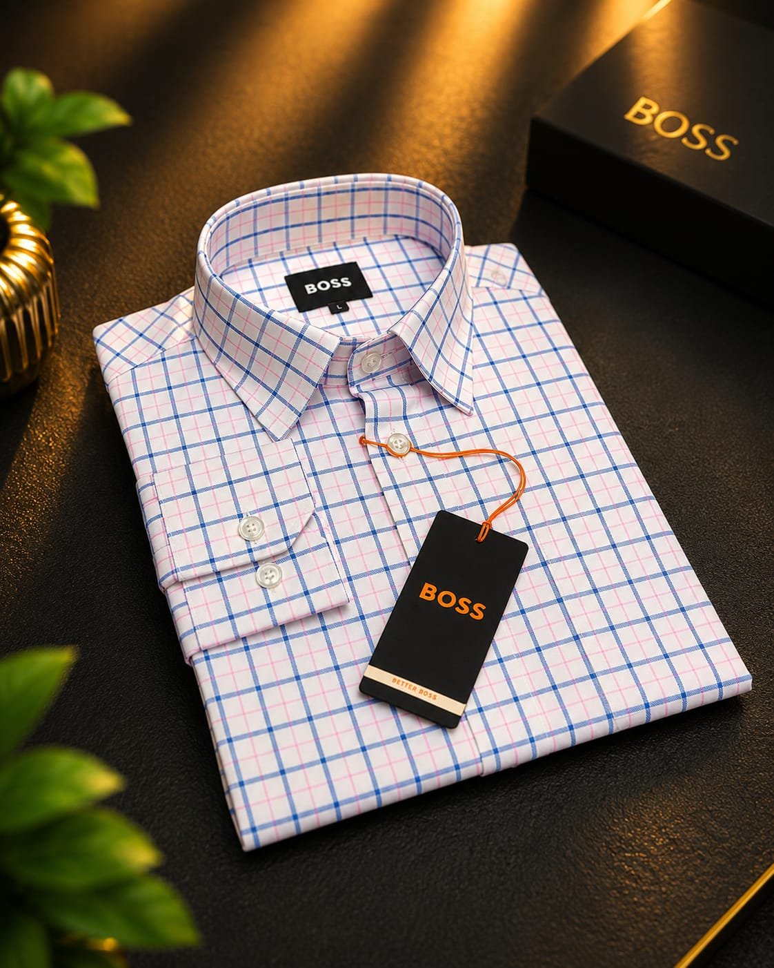 WhatsApp Image 2026-07-12 at 8.15.34 PM Premium Full Sleeve Formal Shirt for Men(White Blue Pink Windowpane Check) - Image 1