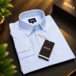 Premium Full Sleeve Formal Shirt for Men(Sky Blue Micro Check)
