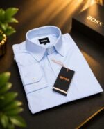 Premium Full Sleeve Formal Shirt for Men(Sky Blue Micro Check)