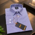 Premium Full Sleeve Formal Shirt for Men(Blue White Micro Check)