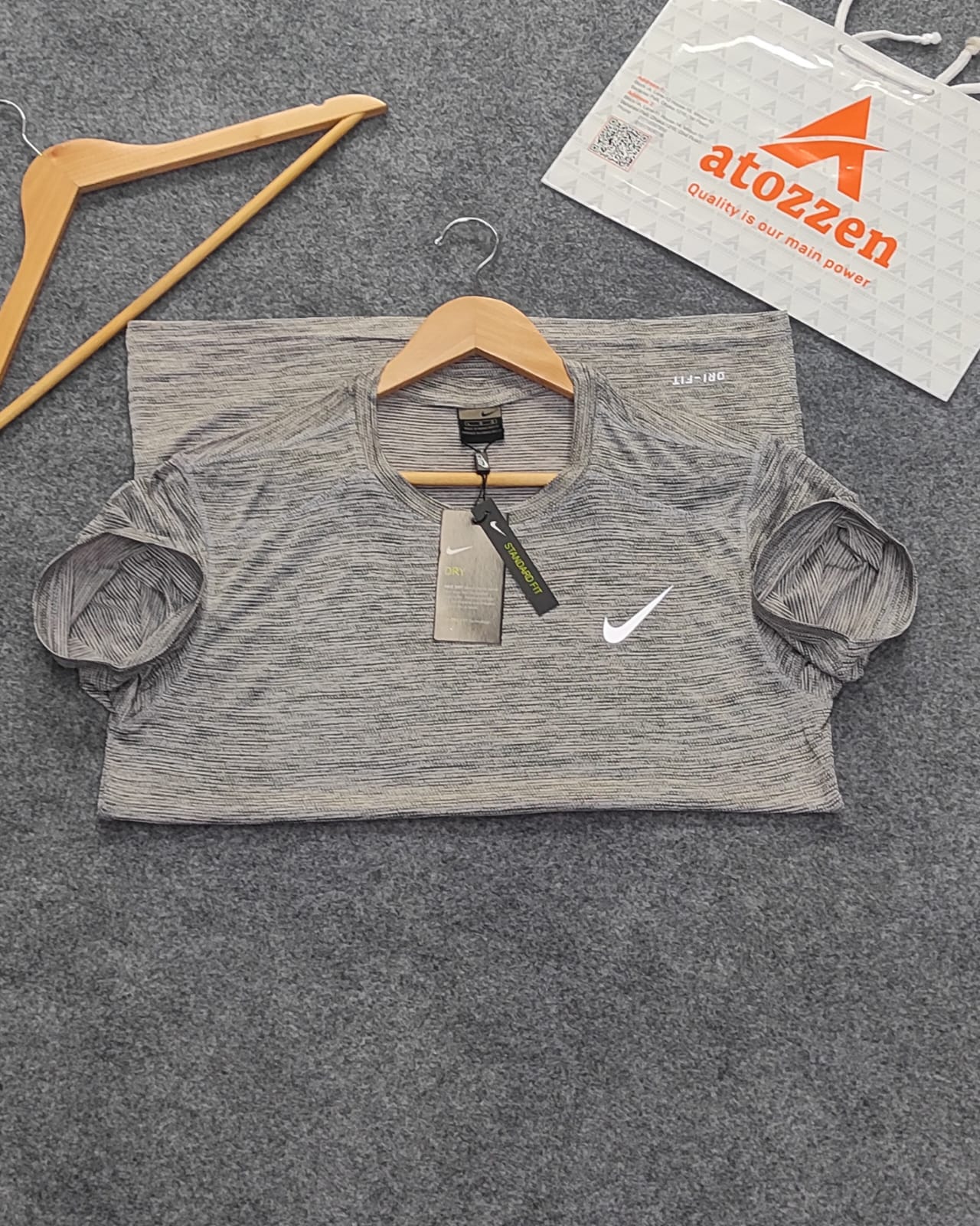 atozzen.com China Imported Premium T-Shirt(Nike)-Iron Grey - Image 1