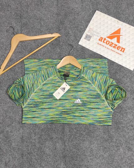 China Imported Premium T-Shirt(ADIDAS)-Green Multi colour