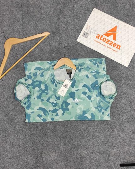 China Imported Premium T-Shirt(ADIDAS)-Army print-Mint