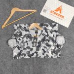 China Imported Premium T-Shirt(ADIDAS)-Army print-Ash