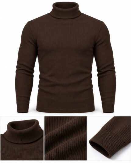 Premium Full Sleeve High Neck Sweater(COFFEE)