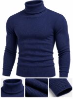 Premium Full Sleeve High Neck Sweater(NAVY)