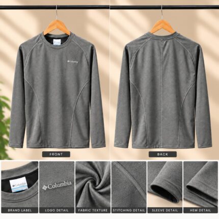 Classic Winter Full Sleeve T-Shirt-colombia-Grey