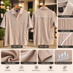 China Imported Oversized Drop Shoulder Polo T-Shirt(Light MISTY)