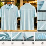 China Imported Oversized Drop Shoulder Polo T-Shirt(Light sky)