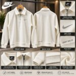 Classic Half-Zip Sweatshirt-Off white