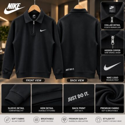 Classic Half-Zip Sweatshirt-Black