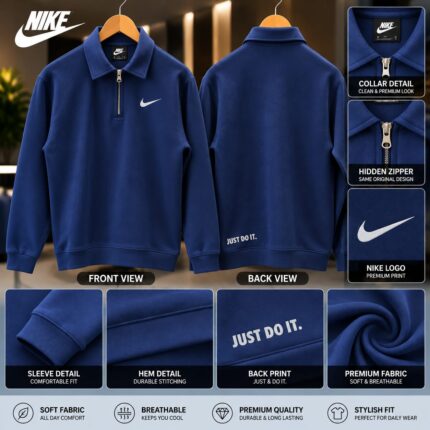 Classic Half-Zip Sweatshirt-Navy