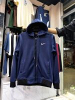Full-Zip Hooded Track Jacket for Men(Navy) - Image 2